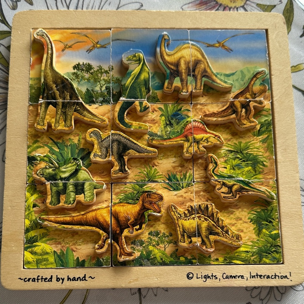 Dinosaur Puzzle by lights, camera, action, handcrafted, 3D texture,age is 2 to 4